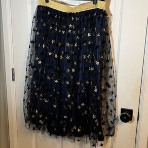 Elvi Midnight Blue Skirt with Golden Stars